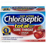 Chloraseptic Brand Total Multi-Symptom Relief Lozenges, Sugar Free, Wild Cherry 15 ea 止咳糖 樱桃味 无糖 15颗