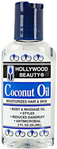 Hollywood Beauty Brand Coconut Oil, Moisturizes Hair & Skin 2 Fl oz (59.2 mL)  椰子油, 滋潤頭髮和皮膚