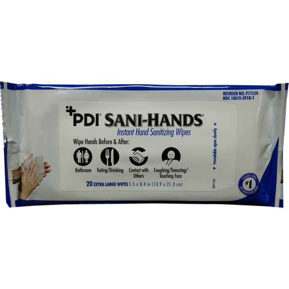 +PDI SANI-HANDS 20 XL Wipes