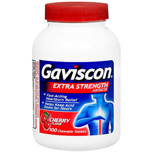 Gaviscon Extra Strength Antacid - Cherry (100 Tablets)