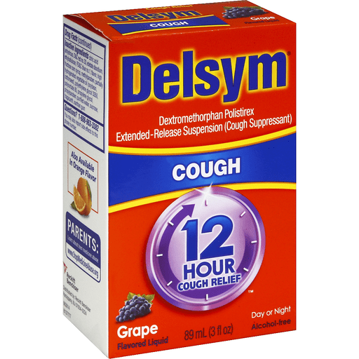 Delsym Brand 12 Hour Cough Relief Grape 3 fl oz (89mL)  12小时止咳药水 葡萄味