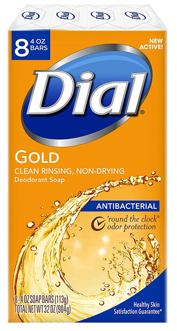 Dial Brand Bar Gold Antibacterial Deodorant Soap (4 oz ea 8 ct)  Dial 抗菌除臭肥皂