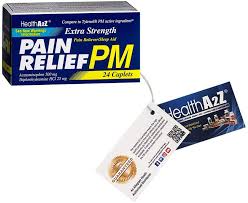 Health A2Z Brand Extra Strength Pain Relief PM, Pain Reliever/Sleep Aid, 24 Tablets  超强缓解止痛片/睡眠幫助