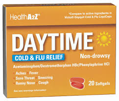 Health A2Z Brand Daytime Cold and Flu Relief, 8 Softgels  感冒退烧药 8片