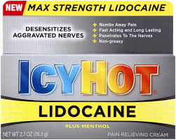 ICY HOT Lidocaine Plus Menthol Pain Relieving Cream  2.7 oz 利多卡因加薄荷醇伤痛缓解止痛膏 76.5g