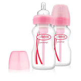 Dr Brown's Brand BPA Free Options 2 Pack 9 oz (270 ml) Wide Neck Bottles - Pink   奶瓶, 寬頸-粉色, 2個 9 oz (270 ml)