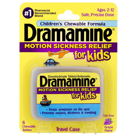 Dramamine kids 8 chewable tab.