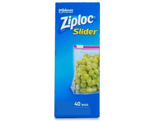 ZIPLOC QUART STORAGE SLIDER BAGS 40 CT