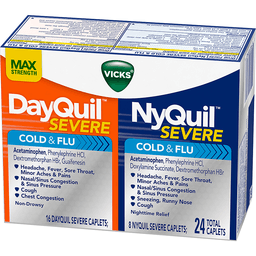 DAYQUIL/NYQUIL 白天+夜间鼻塞头痛发烧喷嚏液体胶囊24粒装