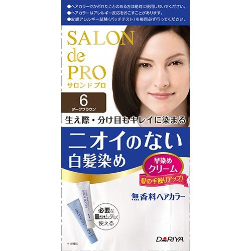 日本DARIYA快速染发膏6号深棕色 Salon De Pro 6 Non-Smell