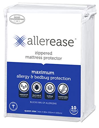 ALLEREASE ZIPPERED BREATHABLE MATTRESS PROTECTOR QUEEN SIZE