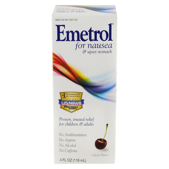 Emetrol Brand For Nausea due to: Upset Stomach, Stomach Flu, Overindulgence, Cherry Flavor 4.5 fl oz (133mL)  適用噁心, 腸胃不適
