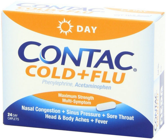 Contac Cold + Flu Non Drowsy Day Maximum Strength Caplets 24 ea