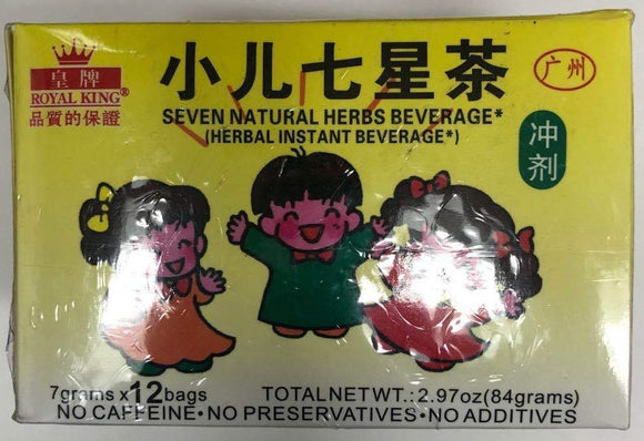 Seven Natural Herbs Beverage (7g x 12 Bags) Royal King Brand  小儿七星茶, 沖劑 (7克 x 12袋)