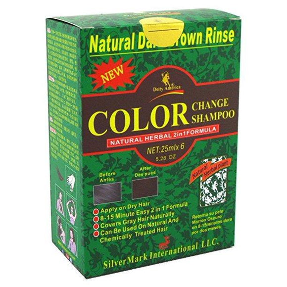 Deity America Brand Color Change Shampoo Natural Herbal 2in1 Formula Dark Brown Rinse (5.28 oz)  天然草本 2合1 配方變色洗髮露, 沖洗後深棕色