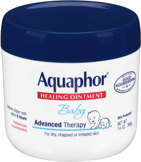 Aquaphor Baby Healing Ointment Advanced Therapy Skin Protectant - Dry Skin and Diaper Rash Ointment Jar - 14oz