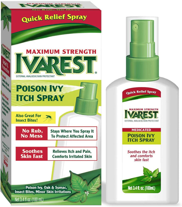 IVAREST Brand Poison Ivy Itch Spray, Also Great For Insect Bites 3.4 fl oz (100mL)  止癢噴霧 也適合昆蟲叮咬