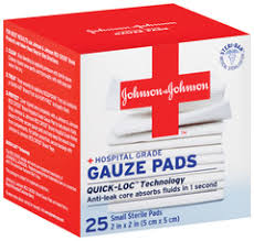 Johnson's Brand GAUZE PADS 3"x3" 25ct  紗布墊