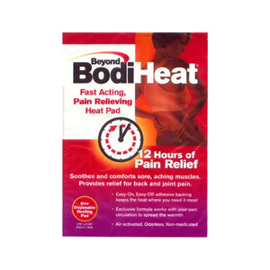 Japan Beyond BodiHeat Brand Fast Acting Pain Relieving Heat Pad 12 Hours Relief, 3.75" x 5.125" `(1 Pad)  日本 快速緩解疼痛的熱墊12小時緩解