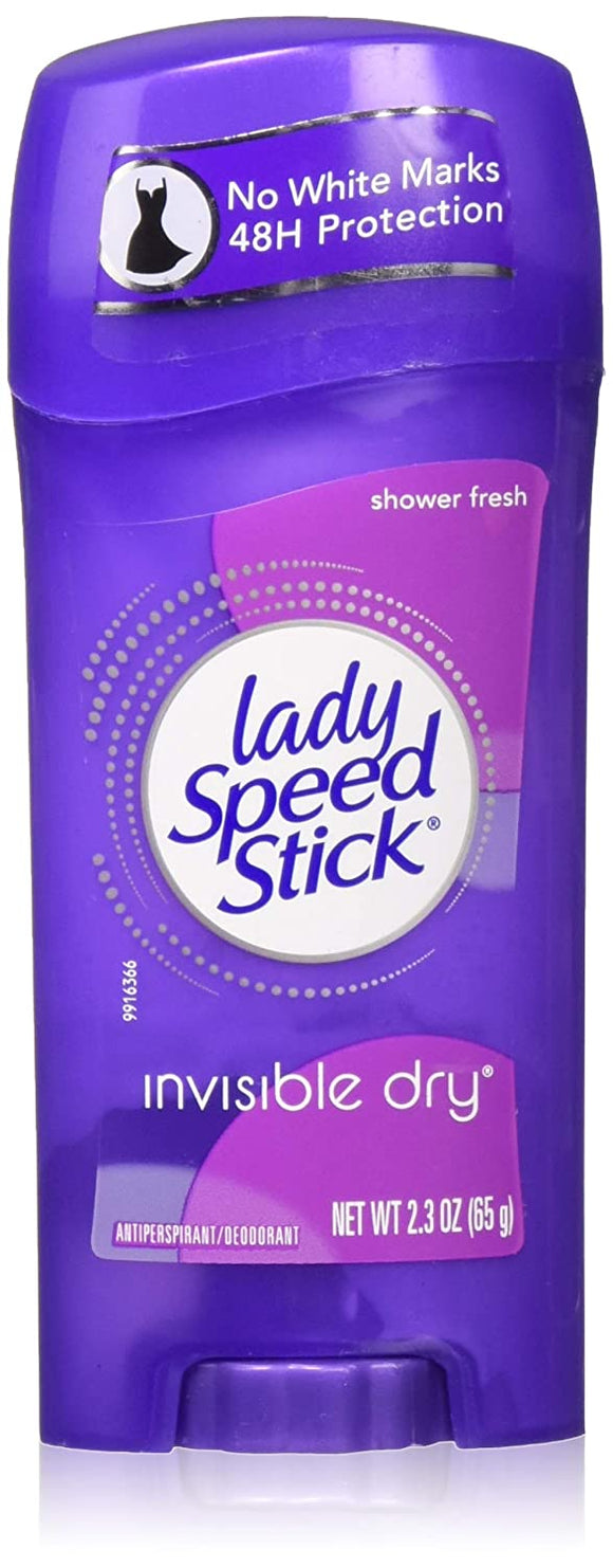Lady Speed Stick Antiperspirant/Deodorant, Invisible Dry, Shower Fresh (2.3 oz)  女士隱形乾燥止汗除臭劑 (65g)