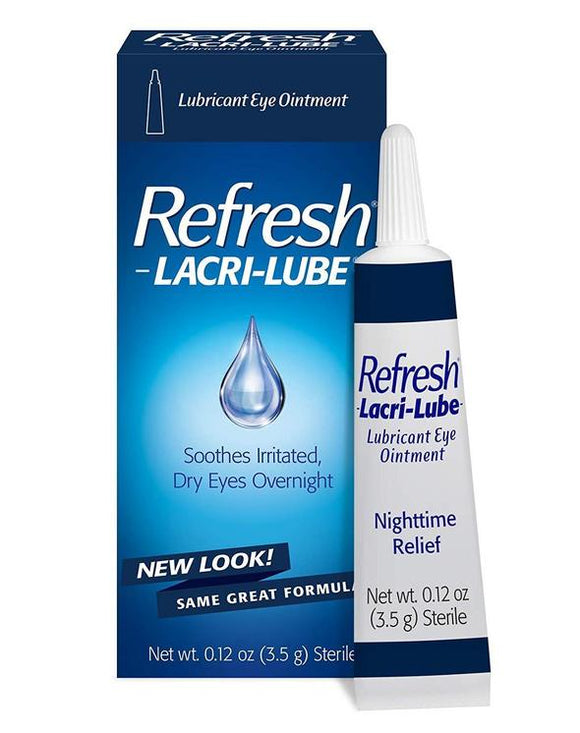 Refresh Lacri-Lube Lubricant Eye Ointment Net Wt. （3.5g） 0.12 Ounces 润滑眼药膏 整夜保湿版