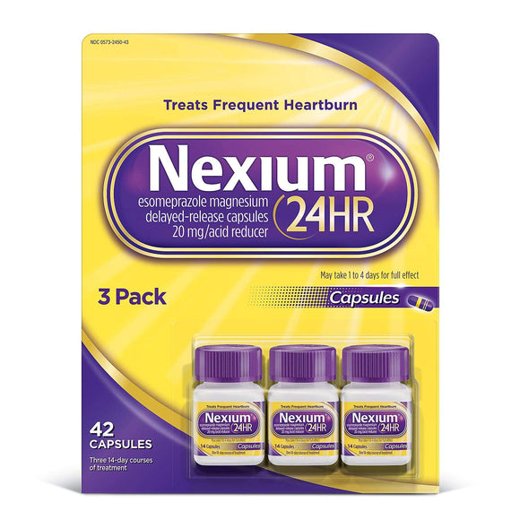 Nexium Brand 24HR Acid Reducer, Delayed-Release Capsules, 3 Pack,  42 Ct  減酸劑, 治療頻發的胃灼熱