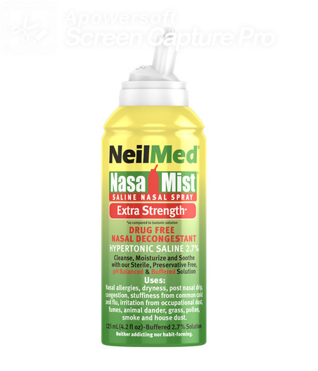 NeilMed Brand NasaMist Extra Strength Hypertonic Nasal Spray 4.2 fl oz (125mL)  高強度高滲鼻噴霧劑