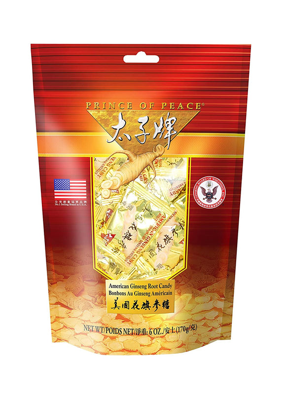 Prince of Peace Brand American Ginseng Root Candy 6 oz (170g)  太子牌 花旗參糖