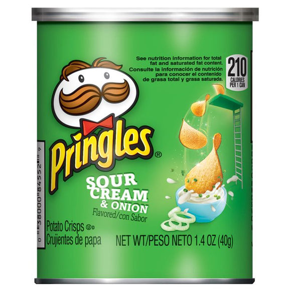 Pringles Brand Potato Crisps Chips Sour Cream & Onion Flavored 1.4 oz  馬鈴薯脆片, 酸奶油和洋蔥味