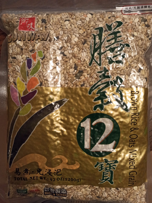 Sunway Brand Brown Rice & Oats Mixed Grain 42 oz (1200g)  鄉味牌 膳穀寶, 糙米和燕麥混合