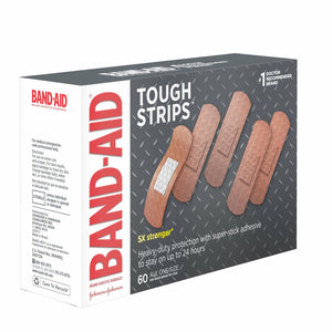 Band-Aid Brand Adhesive Bandages, Tough Strips, 60 Count