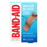 Band-Aid Tough Strips Adhesive Bandages Waterproof One Size 20 Ct