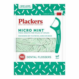 Plackers Micro Mint DENTAL FLOSSERS (90 Count)