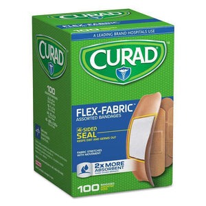 CURAD Flex Fabric Bandages Assorted Sizes 100 Count 创可贴 100片装
