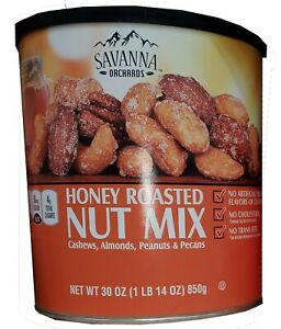Savanna (Orchards) Brand Honey Roasted Nut Mix, Cashews, Almonds, Peanuts and Pecans 30 oz (1LB 14oz)  蜂蜜烤堅果混合, 腰果, 杏仁, 花生和山核桃