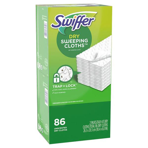 Swiffer Brand Dry Sweeping Cloths 26.5x20.3cm (10.4x8 IN) 86 Unscented Dry Cloths   乾抹布, 無味 86片