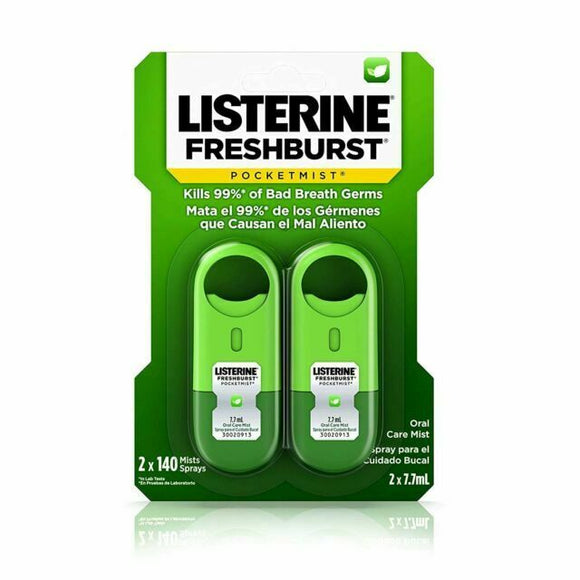 LISTERINE PocketMist Oral Care Mist Fresh Burst 2 x 7.7 mL  李斯特林 口腔护理清新喷雾 2 x 7.7毫升