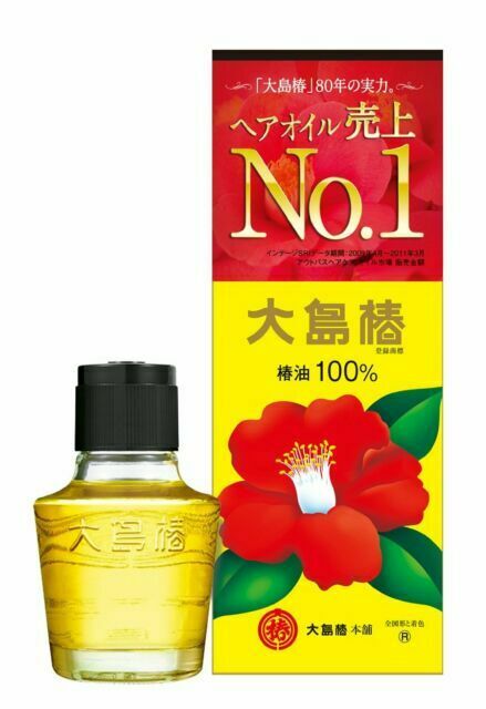 Oshima Tsubaki Brand Camellia 100 Hair Oil 60 ml.  大嶌椿, 椿油 100%, 茶花髮油