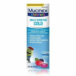 Mucinex Brand Children's Multi-symptom Cold Liquid Very Berry, For 4+ Yrs, 6.8 fl oz (201ml)  儿童多症状感冒药 多种浆果味 4岁以上