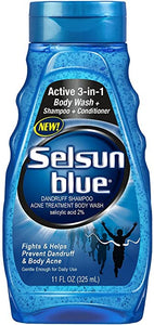 Selsun Blue Brand Active 3-in-1 Body Wash, Shampoo And Conditioner (11 fl oz)  Selsun Blue 三合一沐浴露，洗髮水和護髮素