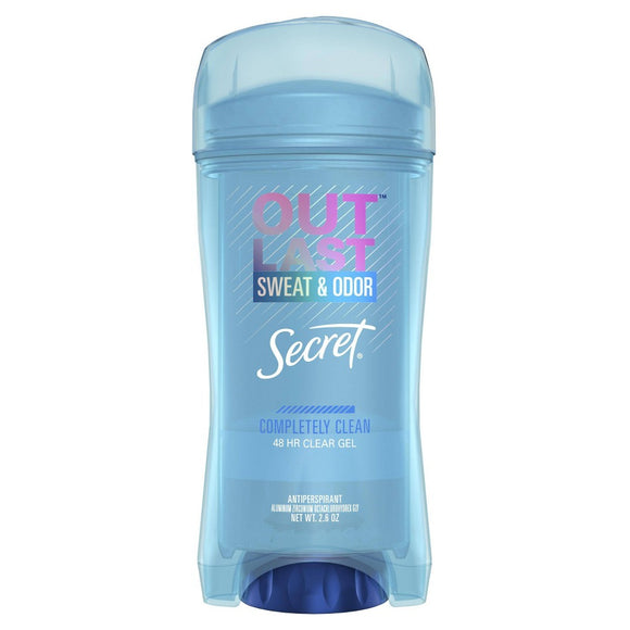 Secret Brand Outlast Clear Gel Antiperspirant Deodorant for Women, Completely Clean, (2.6 oz)  女士透明凝膠止汗香體劑