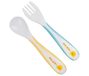 Piyopiyo Brand Training Spoon & Fork Set For Baby   嬰兒訓練勺和叉子套裝