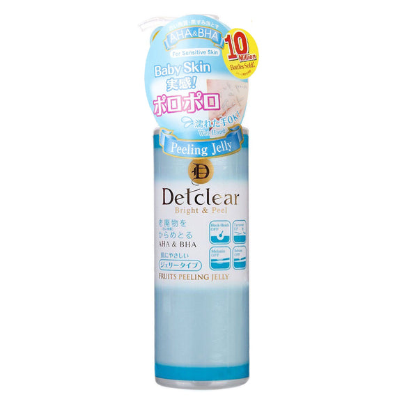MEISHOKU Brand DET-Clear Bright & Peel, Fruits Peeling Jelly (Facial Gel), For Sensitive Skin 180mL  水果去角質, 適合敏感肌膚