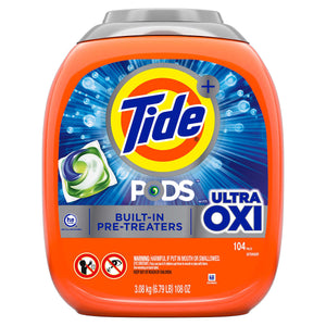 Tide (Pods) Brand Laundry Detergent Pods with Ultra OXI, 104 Pods, 3.08 Kg (6.79 LB)  洗衣液球 (104 粒)