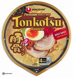 Nongshim Brand Tonkotsu Ramen Premium Noodle Soup, Spicy Sauce 3.56 oz (101g)  即食杯麵, 濃豬肉湯, 辣味