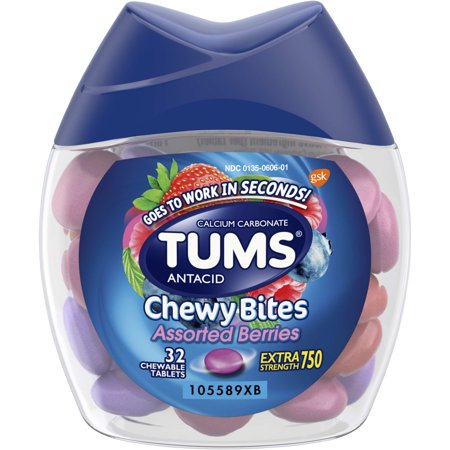 TUMS Brand Chewy Bites Extra Strength Antacid Assorted Berry 32ct  抗酸劑  什錦漿果