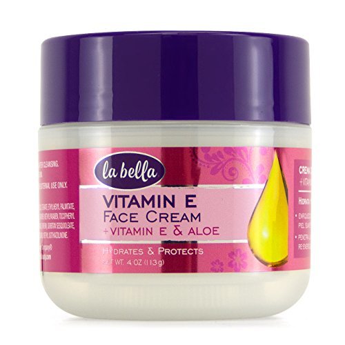 La Bella Brand Vitamin E Face Cream with Aloe Vera, Hydrates & Protects  4 oz (113g)  維生素E蘆薈精華保濕面霜