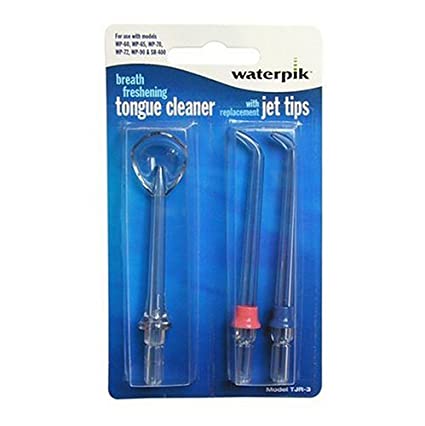 WaterPik Brand Model TJR-3, Two Replacement Jet Tips and One Tongue Cleaner 兩個替換噴嘴和一個舌頭清潔器
