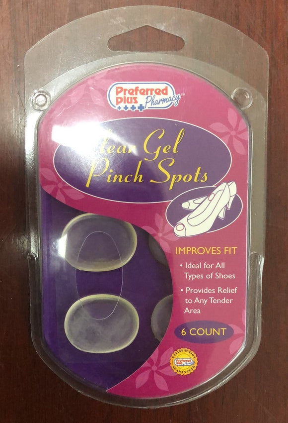 Preferred Plus Pharmacy Brand Clear Gel Pinch Spots 6 Count 水晶鞋垫 6片装