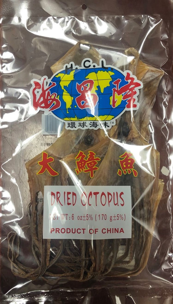 H.C.L. Brand Dried Octopus 6 oz +/-5%  海昌隆 大鱆鱼